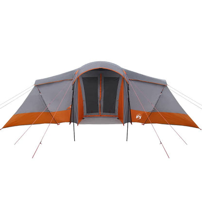 vidaXL Family Tent 6-Person Grey and Orange Polyester and Fiberglass - 721 x 335 x 212 cm