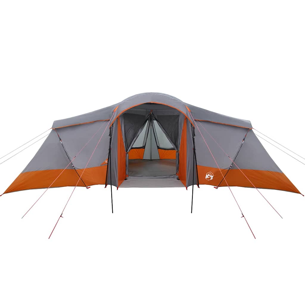 vidaXL Family Tent 6-Person Grey and Orange Polyester and Fiberglass - 721 x 335 x 212 cm
