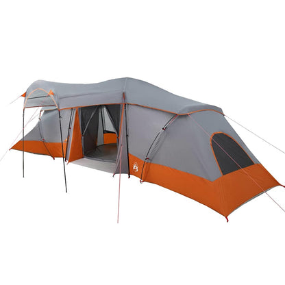 vidaXL Family Tent 6-Person Grey and Orange Polyester and Fiberglass - 721 x 335 x 212 cm