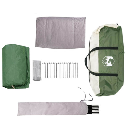 vidaXL Family Tent with Roof Green and White 220 x 220 x 184 cm