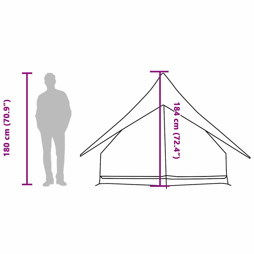 vidaXL Family Tent with Roof Green and White 220 x 220 x 184 cm