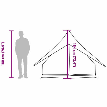 vidaXL Family Tent with Roof Green and White 220 x 220 x 184 cm