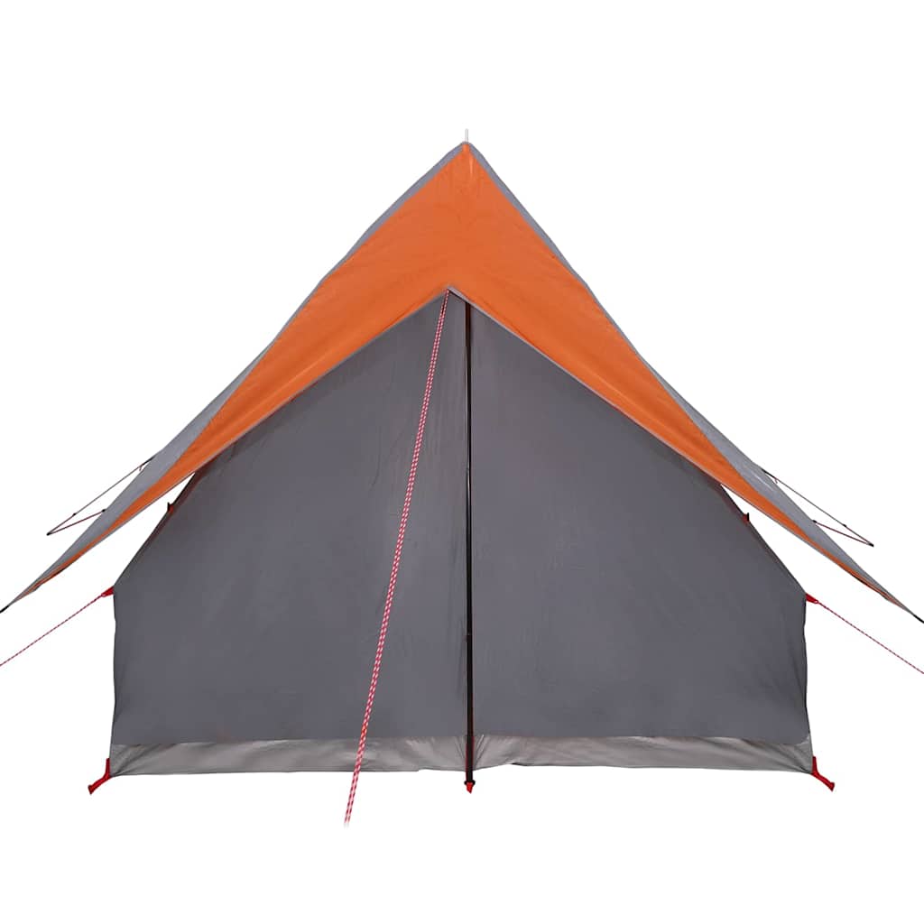 vidaXL Family Tent with Roof Grey and Orange 220 x 220 x 184 cm