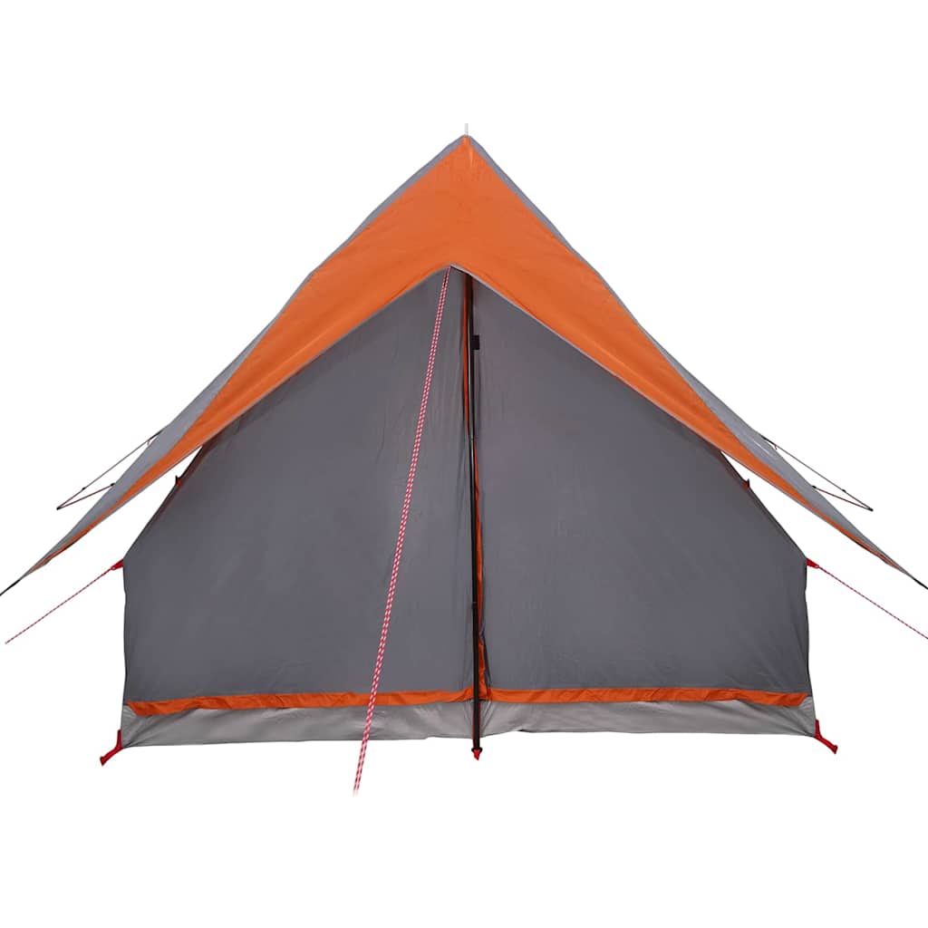 vidaXL Family Tent with Roof Grey and Orange 220 x 220 x 184 cm