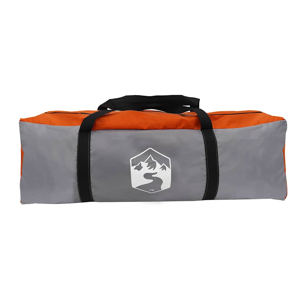 vidaXL Family Tent with Roof Grey and Orange 220 x 220 x 184 cm