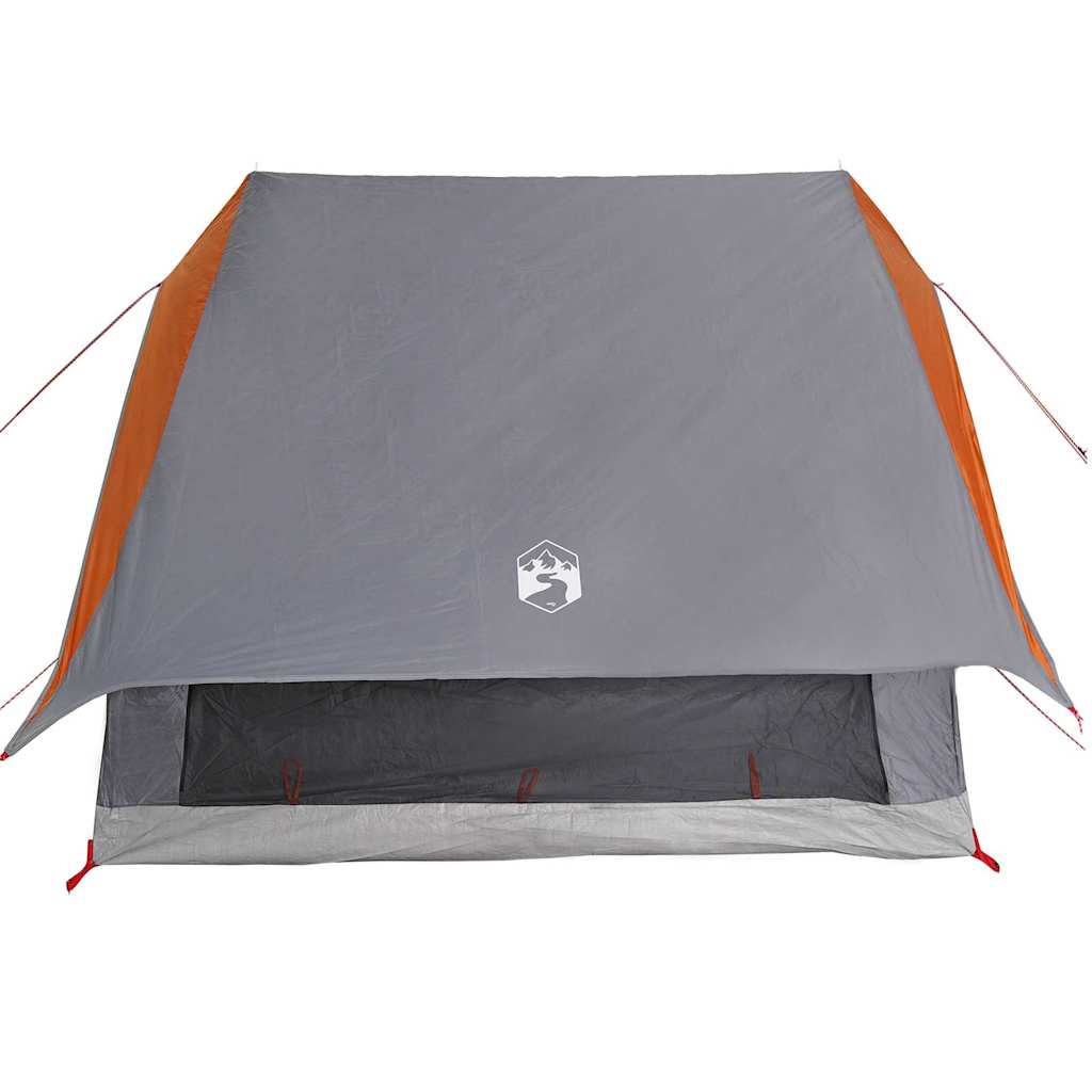 vidaXL Family Tent with Roof Grey and Orange 220 x 220 x 184 cm