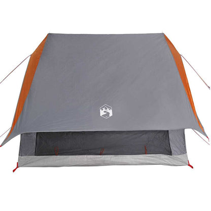 vidaXL Family Tent with Roof Grey and Orange 220 x 220 x 184 cm