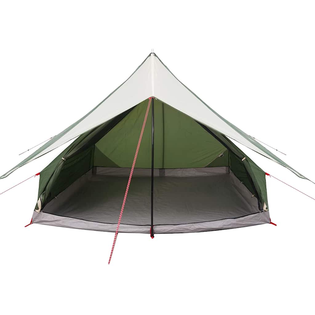 vidaXL Family Tent with Roof Green and White 256 x 256 x 185 cm