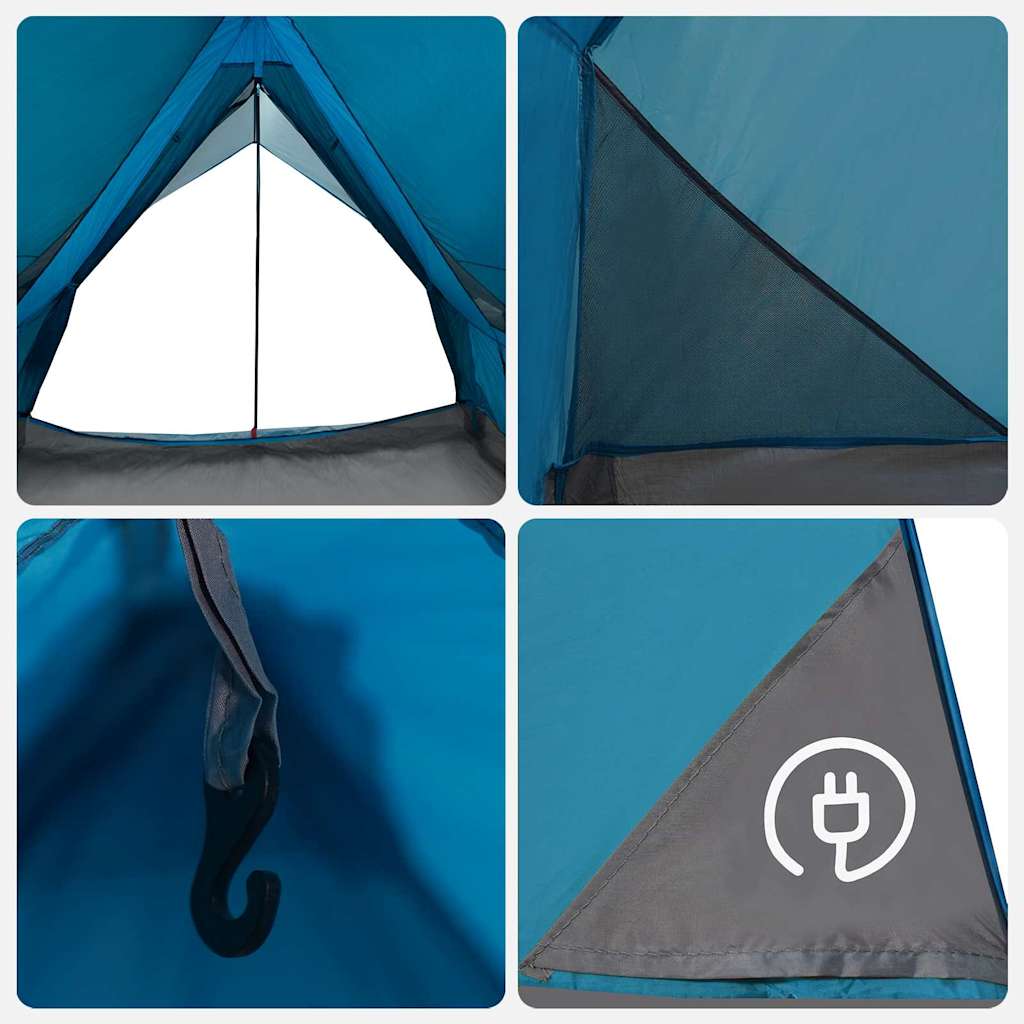 vidaXL Family Tent with Roof Blue and Grey 256 x 256 x 185 cm
