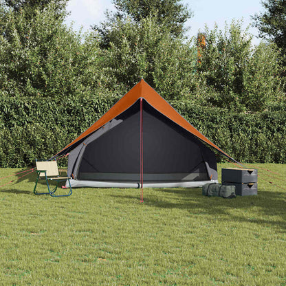 vidaXL Family Tent with Roof Grey and Orange 256 x 256 x 185 cm