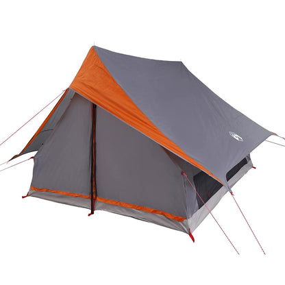 vidaXL Family Tent with Roof Grey and Orange 256 x 256 x 185 cm