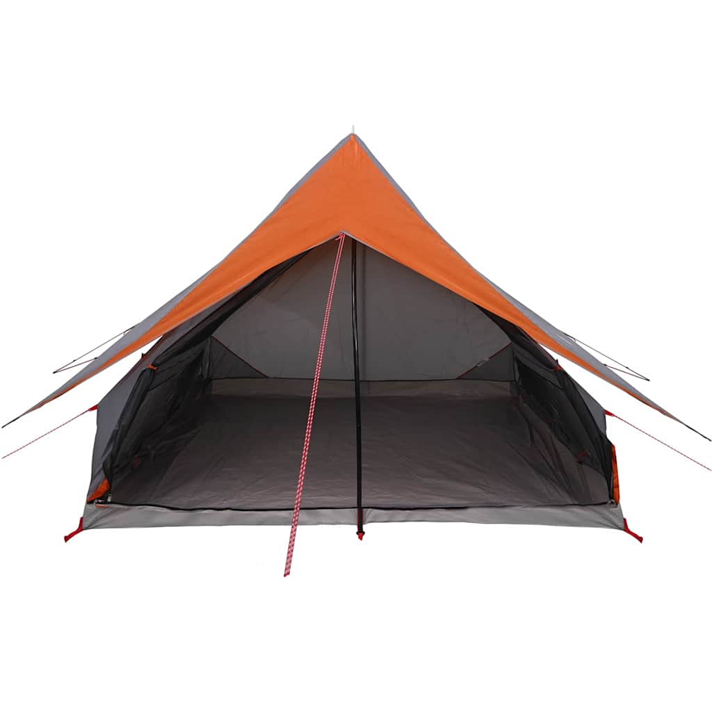 vidaXL Family Tent with Roof Grey and Orange 256 x 256 x 185 cm