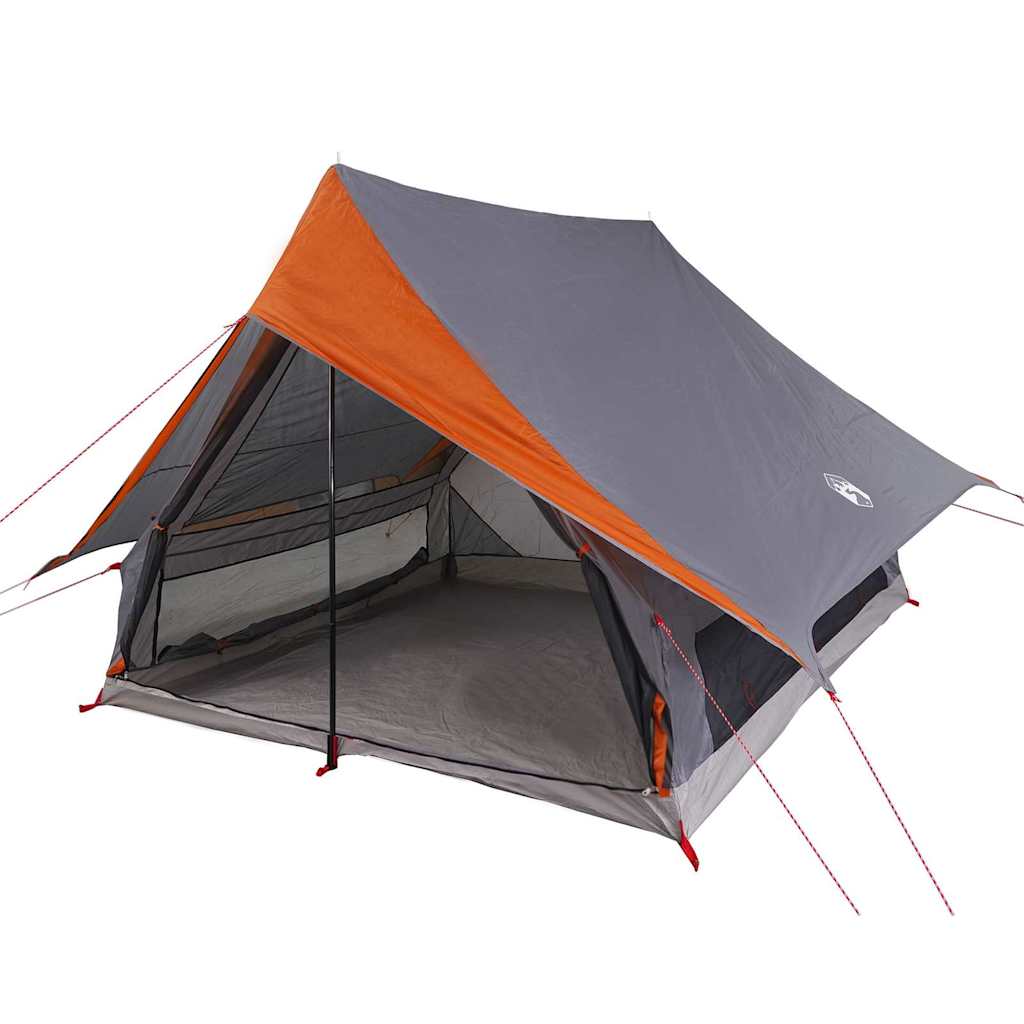 vidaXL Family Tent with Roof Grey and Orange 256 x 256 x 185 cm