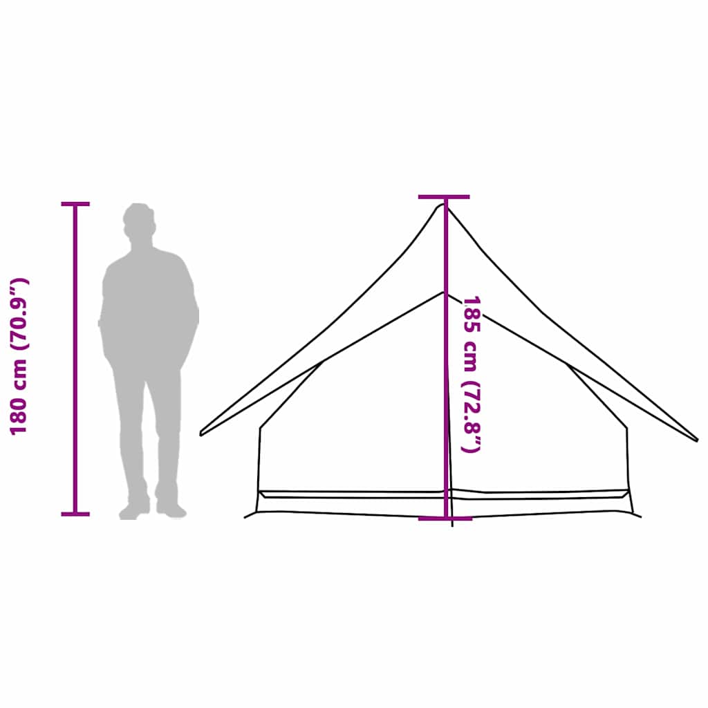 vidaXL Family Tent with Roof Grey and Orange 256 x 256 x 185 cm