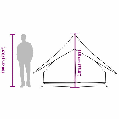 vidaXL Family Tent with Roof Grey and Orange 256 x 256 x 185 cm