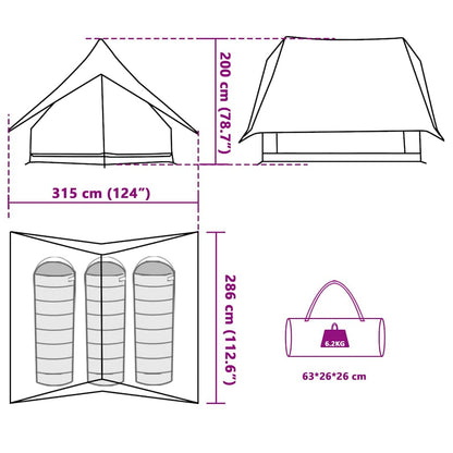 vidaXL Family Tent with Roof Blue and Grey 315 x 286 x 200 cm