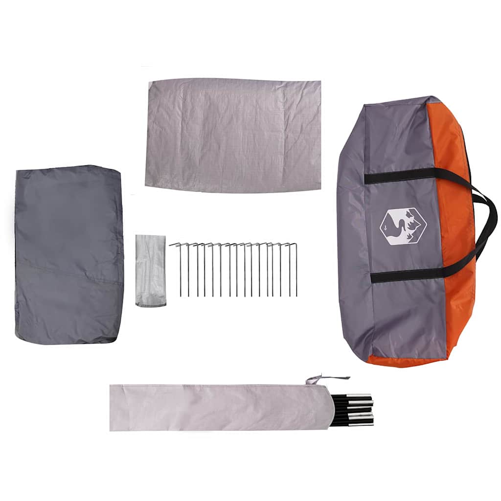 vidaXL Family Tent with Roof Grey and Orange 315 x 286 x 200 cm
