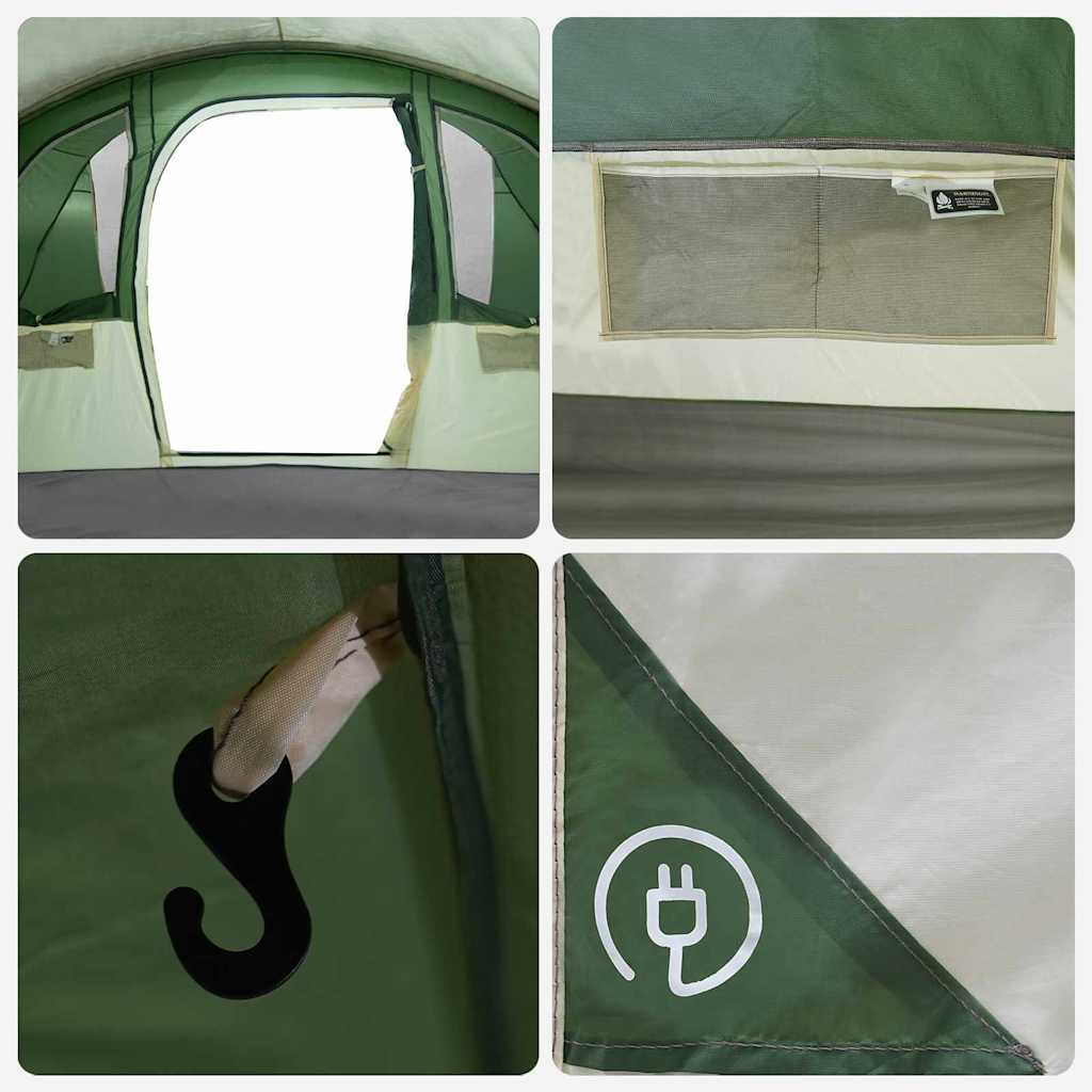 vidaXL Family Tent with Roof Green and White 576 x 325 x 213 cm