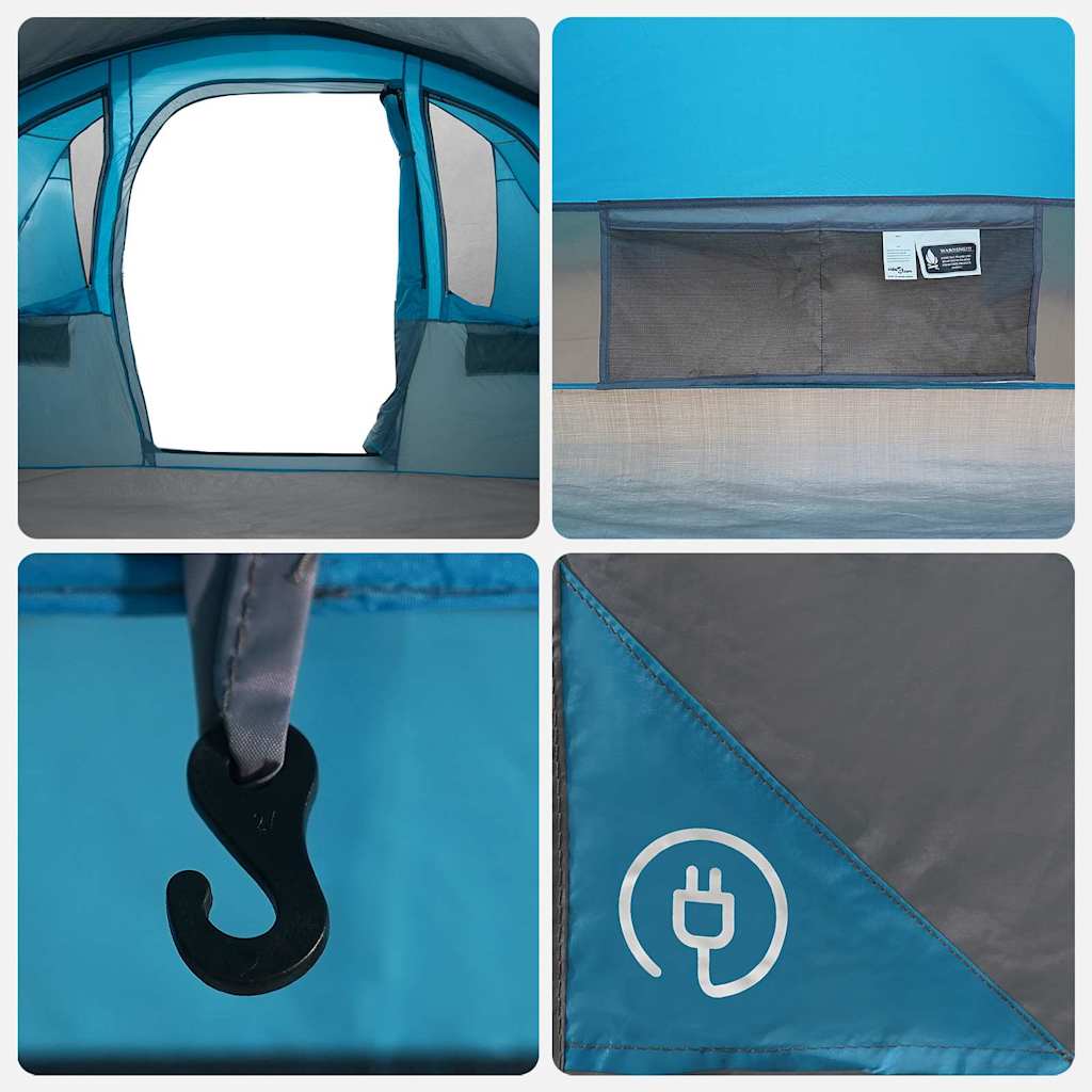 vidaXL Family Tent with Roof Blue and Grey 576 x 325 x 213 cm