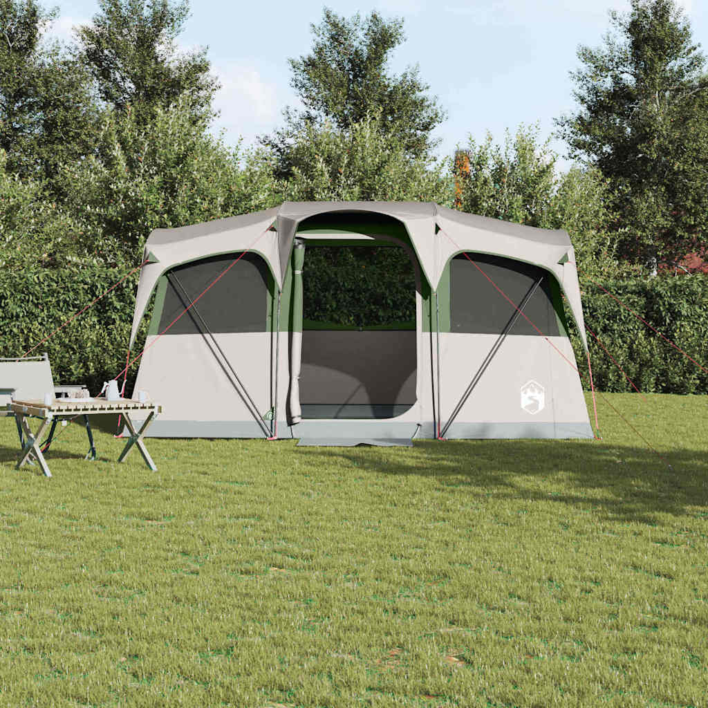 vidaXL Family Tent with Roof White and Green 435 x 255 x 216 cm