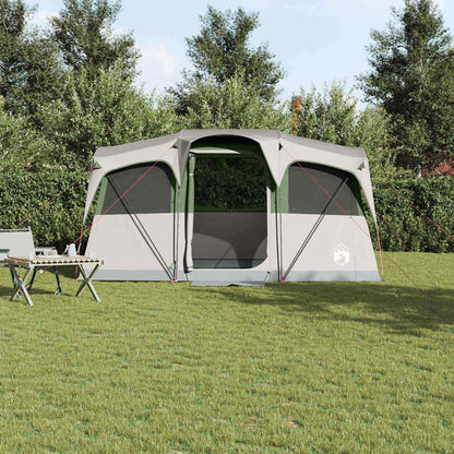vidaXL Family Tent with Roof White and Green 435 x 255 x 216 cm