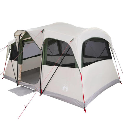 vidaXL Family Tent with Roof White and Green 435 x 255 x 216 cm