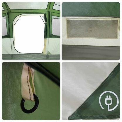 vidaXL Family Tent with Roof White and Green 435 x 255 x 216 cm