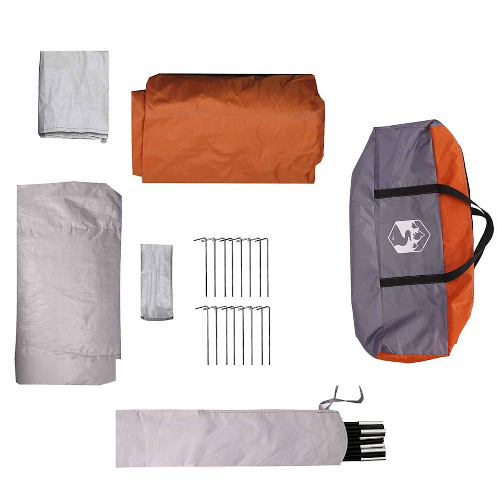 vidaXL Family Tent with Roof Orange and Orange 435 x 255 x 216 cm