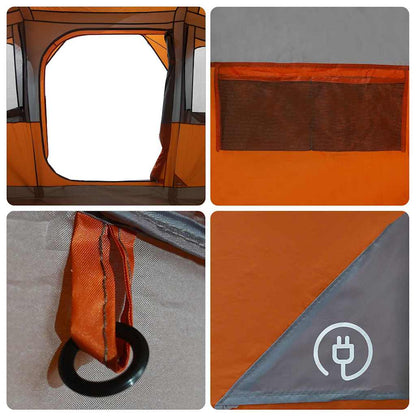 vidaXL Family Tent with Roof Orange and Orange 435 x 255 x 216 cm