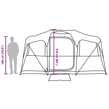 vidaXL Family Tent with Roof Orange and Orange 435 x 255 x 216 cm