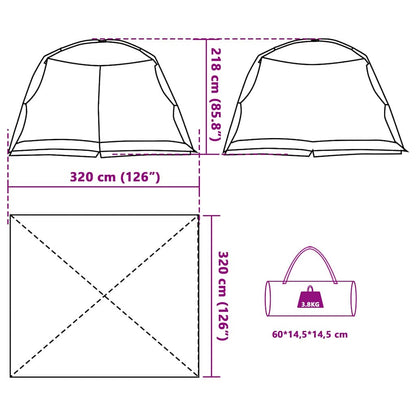 vidaXL Mosquito Tent with Roof Sea Green 320 x 320 x 218 cm