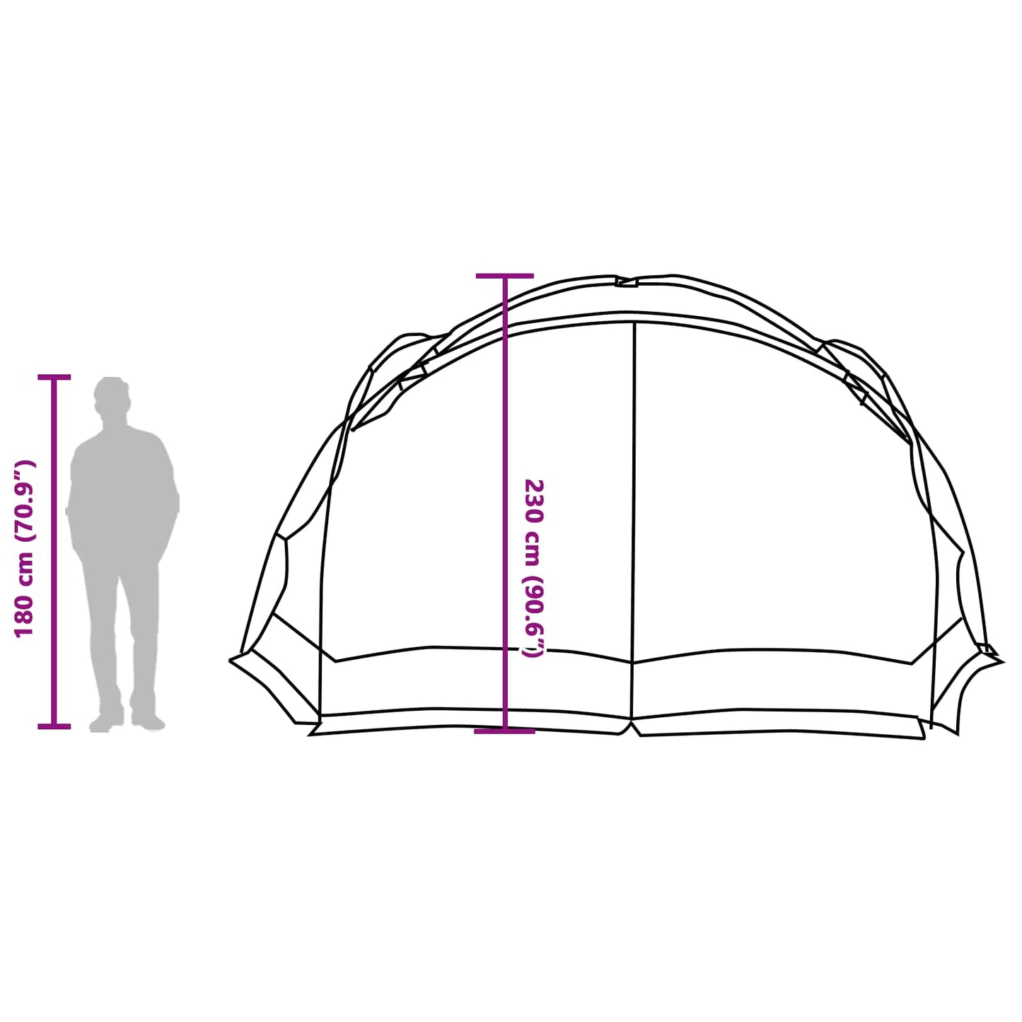 vidaXL Mosquito Tent with Roof Azure Blue 434 x 434 x 230 cm