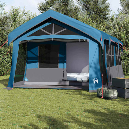 vidaXL Family Tent Blue and Grey 620 x 322 x 240 cm Polyester - Green