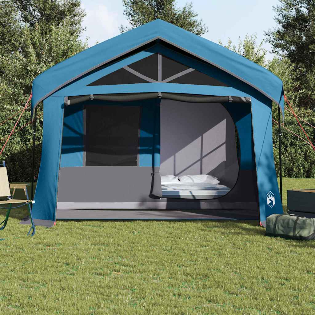 vidaXL Family Tent Blue and Grey 620 x 322 x 240 cm Polyester - Green