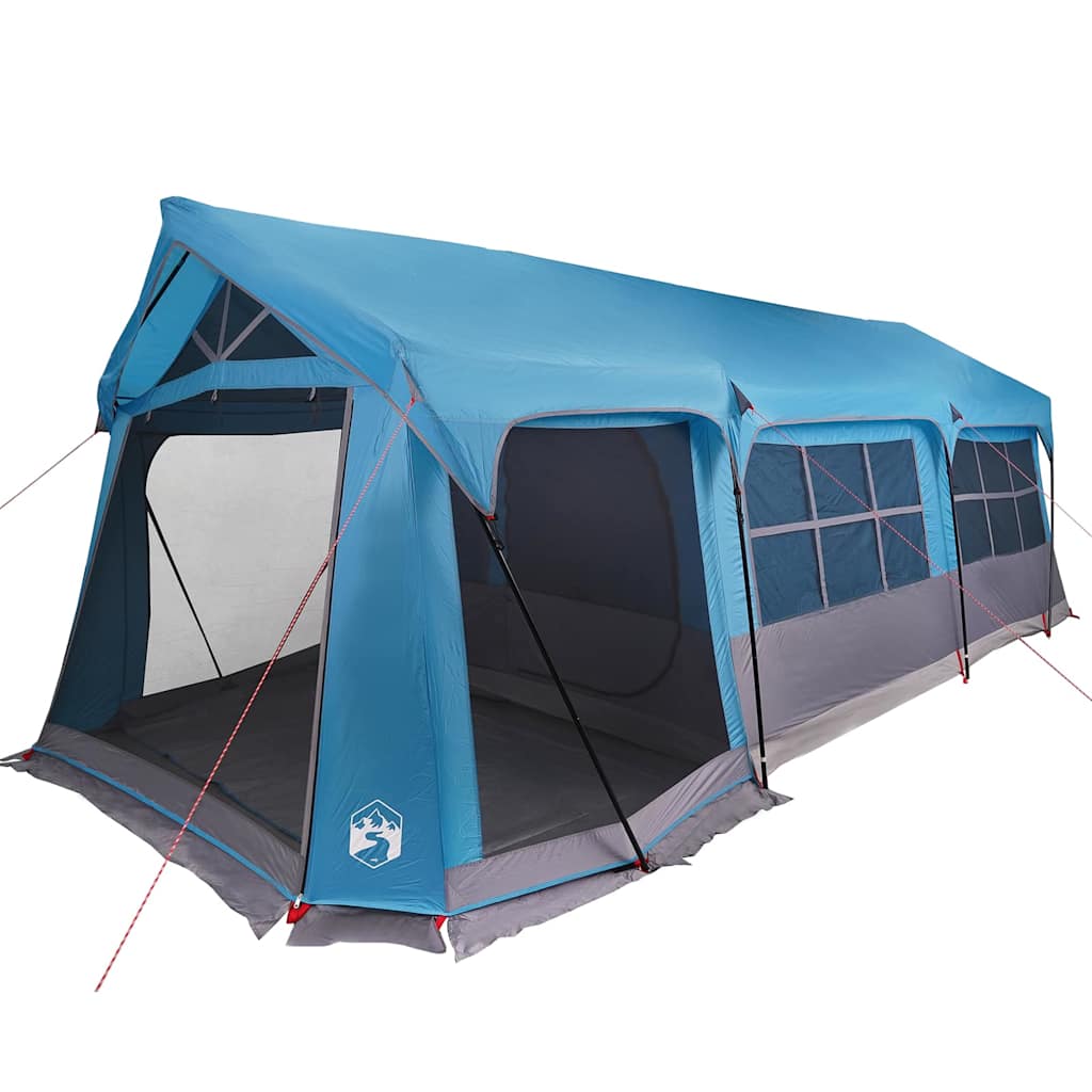 vidaXL Family Tent Blue and Grey 620 x 322 x 240 cm Polyester - Green