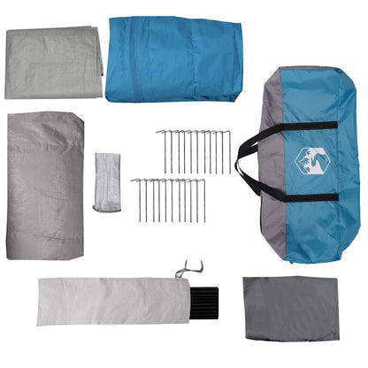 vidaXL Family Tent Blue and Grey 620 x 322 x 240 cm Polyester - Green