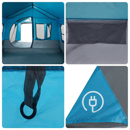 vidaXL Family Tent Blue and Grey 620 x 322 x 240 cm Polyester - Green