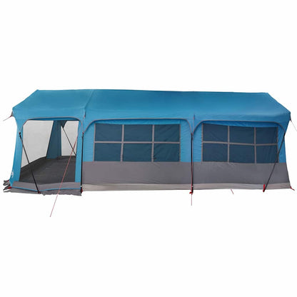 vidaXL Family Tent Blue and Grey 620 x 322 x 240 cm Polyester - Green