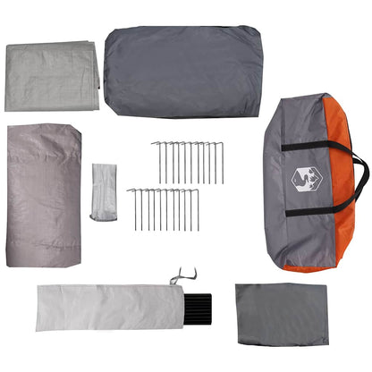 vidaXL Family Tent Grey and Orange 620 x 322 x 240 cm Polyester