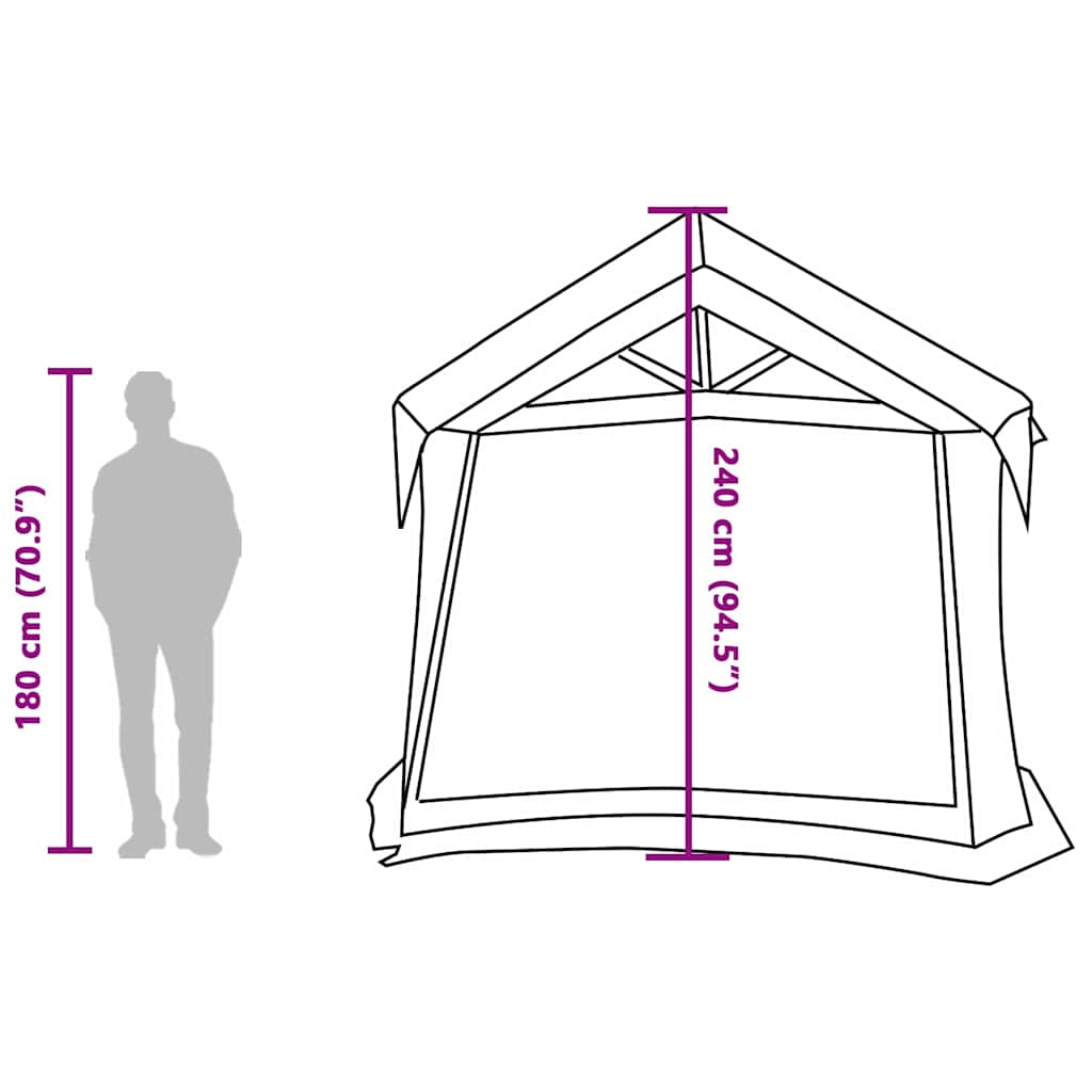 vidaXL Family Tent Grey and Orange 620 x 322 x 240 cm Polyester
