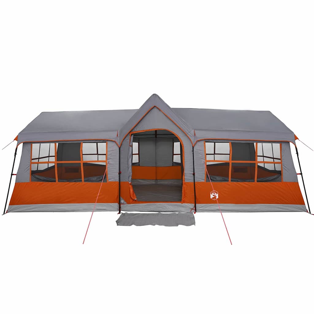 vidaXL Family Tent with Roof Grey and Orange 622 x 295 x 238 cm