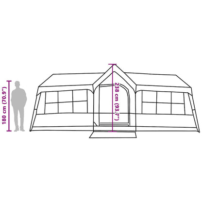 vidaXL Family Tent with Roof Grey and Orange 622 x 295 x 238 cm