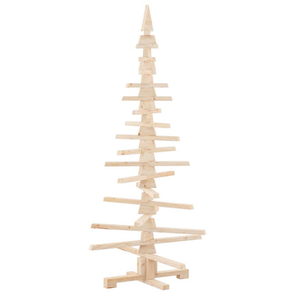 vidaXL Wooden Christmas Tree Solid Pine Wood Natural with Unfinished - Brown - 150 cm