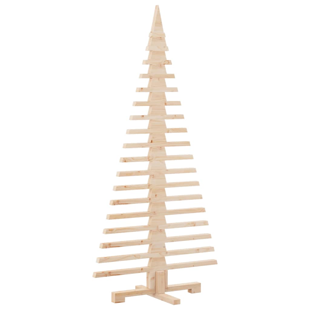 vidaXL Wooden Christmas Tree Solid Pine Wood Natural with Unfinished - Brown - 150 cm