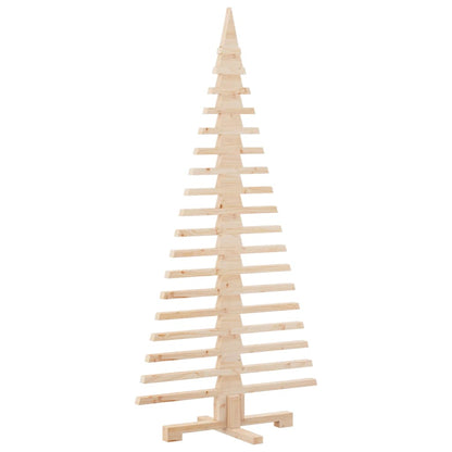 vidaXL Wooden Christmas Tree Solid Pine Wood Natural with Unfinished - Brown - 150 cm