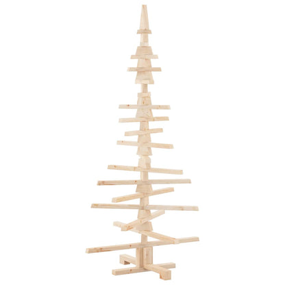 vidaXL Wooden Christmas Tree Solid Pine Wood Natural with Unfinished - Brown - 150 cm