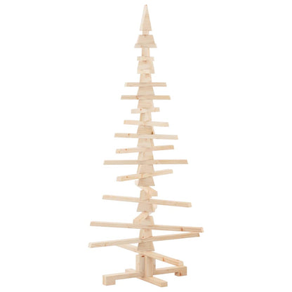 vidaXL Wooden Christmas Tree Solid Pine Wood Natural with Unfinished - Brown - 150 cm