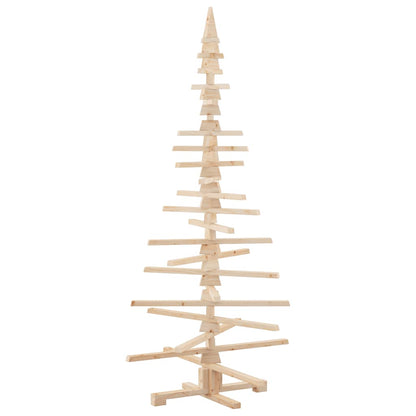 vidaXL Wooden Christmas Tree Solid Pine Wood Natural with Unfinished - Brown - 180 cm