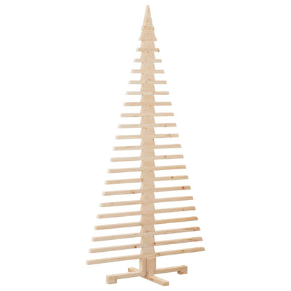 vidaXL Wooden Christmas Tree Solid Pine Wood Natural with Unfinished - Brown - 180 cm
