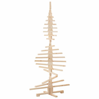 vidaXL Wooden Christmas Tree Solid Pine Wood Natural with Unfinished - Brown - 180 cm